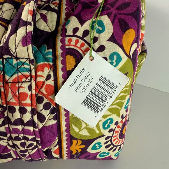Vera Bradley Small Duffel Plum Crazy with ID Coin Purse - Picture 14 of 14